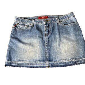 YMI Women Distressed Denim Short Skirt  Size 13 Sku 1062